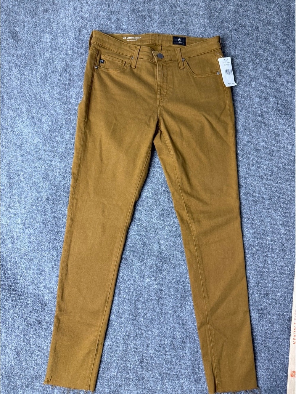 AG Adriano Goldschmied Legging Ankle Jeans Size 27 Mustard Brown NWT